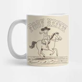 Toby Keith riding a horse in the open range Mug